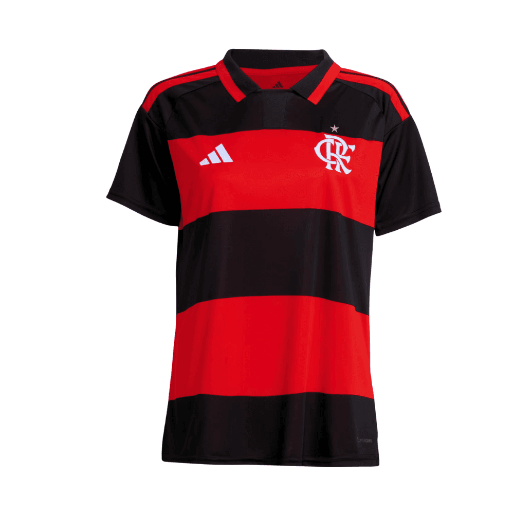 Camisa Vermelha e Preta | Manto Jogo 1 2026 | Sem Patrocínios | Feminino