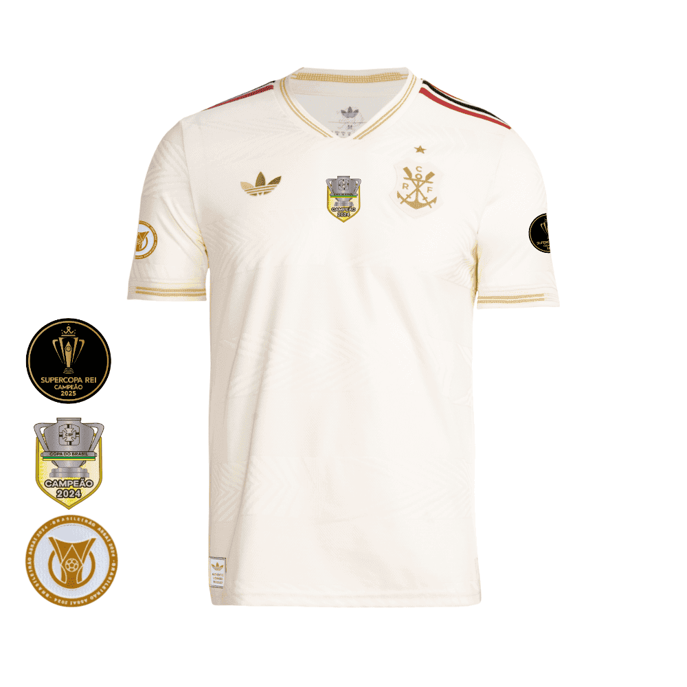 Camisa Flamengo Dourada| Jogo 3 2025 | Brasileirão Sem Patrocínios | Versão Jogador