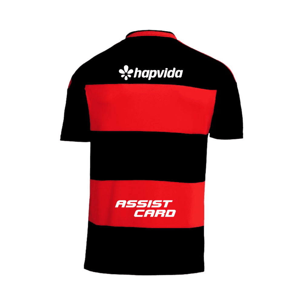 Camisa Vermelha e Preta | Manto Jogo 1 2026 | Com Patrocínios 2