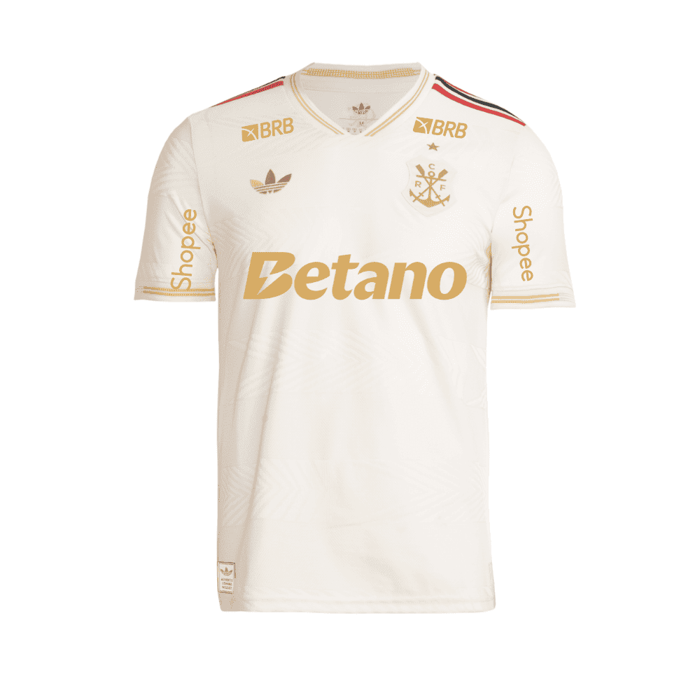 Camisa Flamengo Dourada| Jogo 3 2025 | Com Patrocínios | Versão Jogador