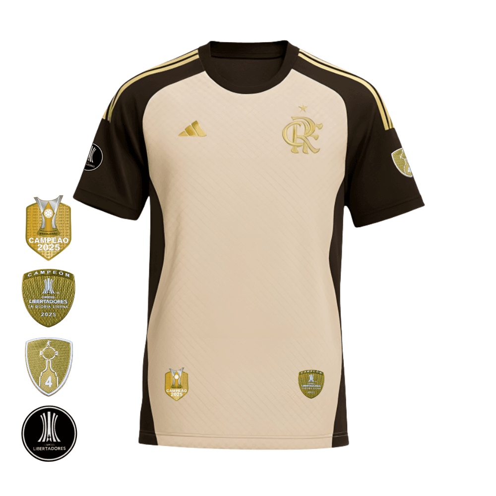 Camisa Polo Treino Comissão 2026 | Todos os Patchs de Campeão Sem Patrocínios