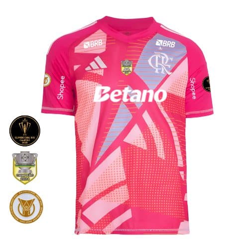 Camisa Flamengo Rosa | Goleiro 2 2025 | Brasileirão Com Patrocínios