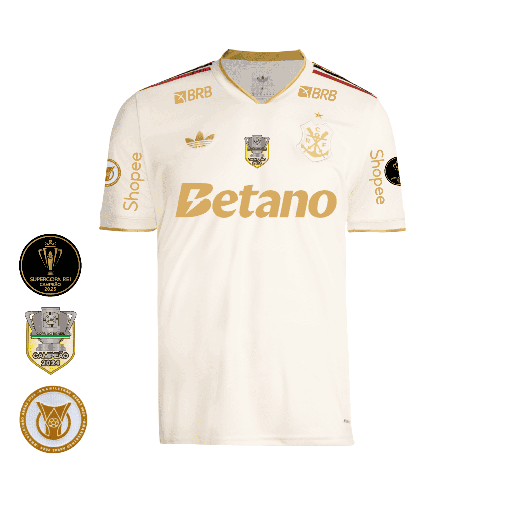 Camisa Flamengo Dourada | Jogo 3 2026 | Brasileirão Com Patrocínios